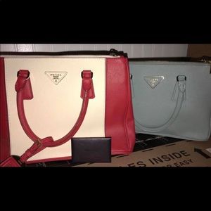 2 Authentic Prada Saffiano Leather Totes/$350ea
